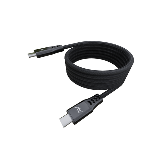 USB Type C to Type C Cable - 80W, 6A, 5 Core Copper, Nylon Braided, IC Connector, 1 Meter